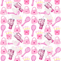 Girly and pink seamless pattern