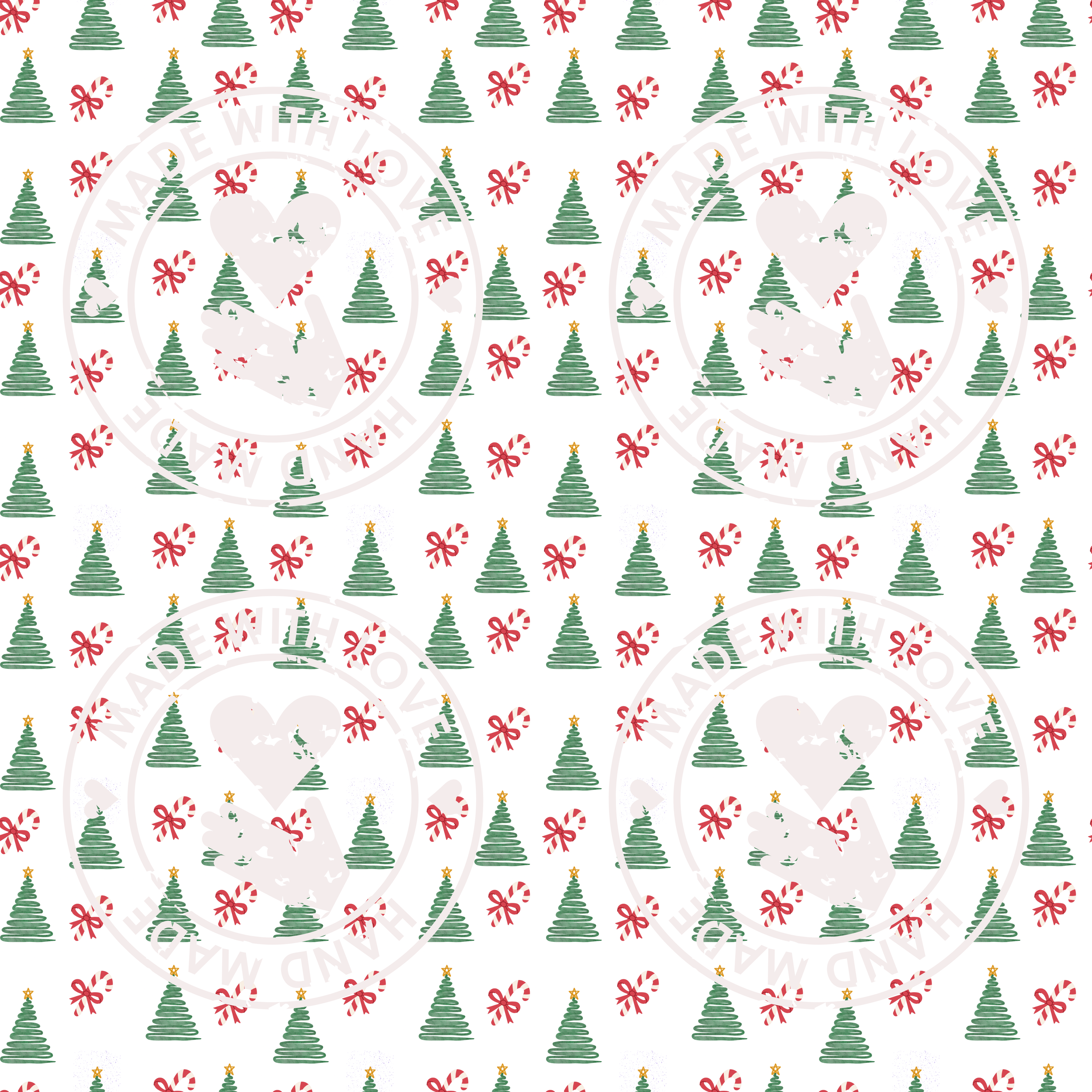 Candy and trees seamless pattern